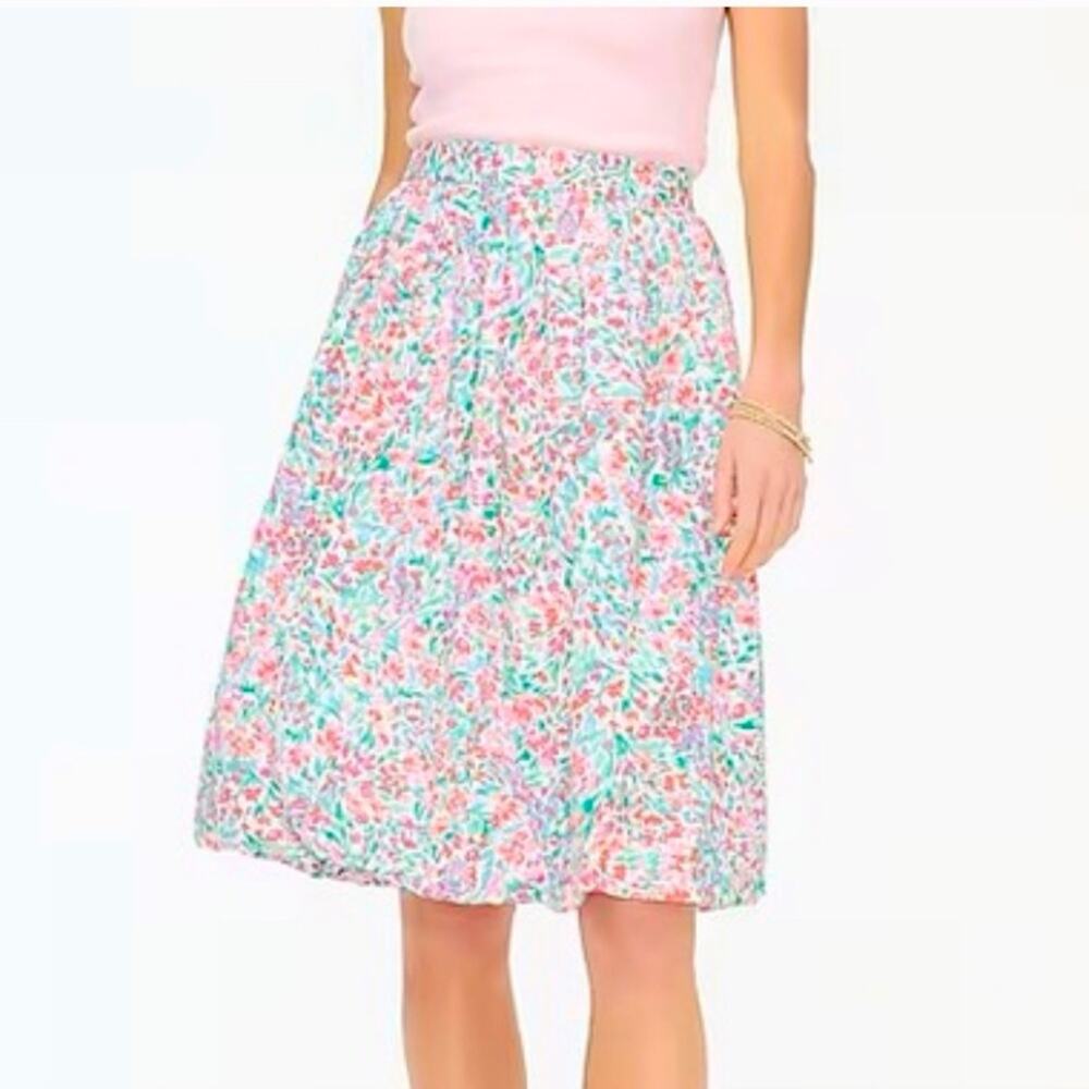 New J. Crew size large Multicolor bubble Floral A-Line Skirt